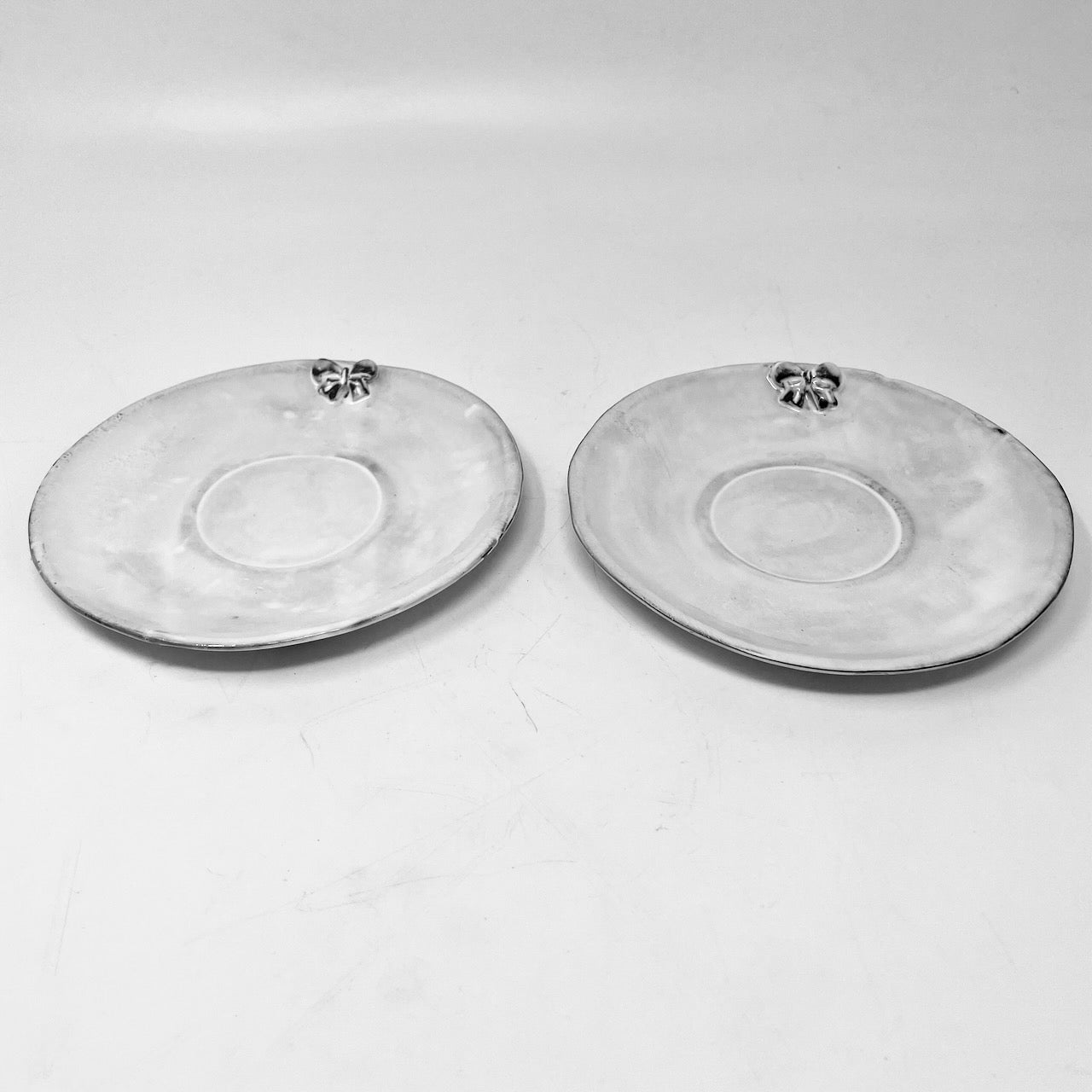 2 x Marie-Antoinette knot saucer-S (⌀14 H1)-CARRON-Paris