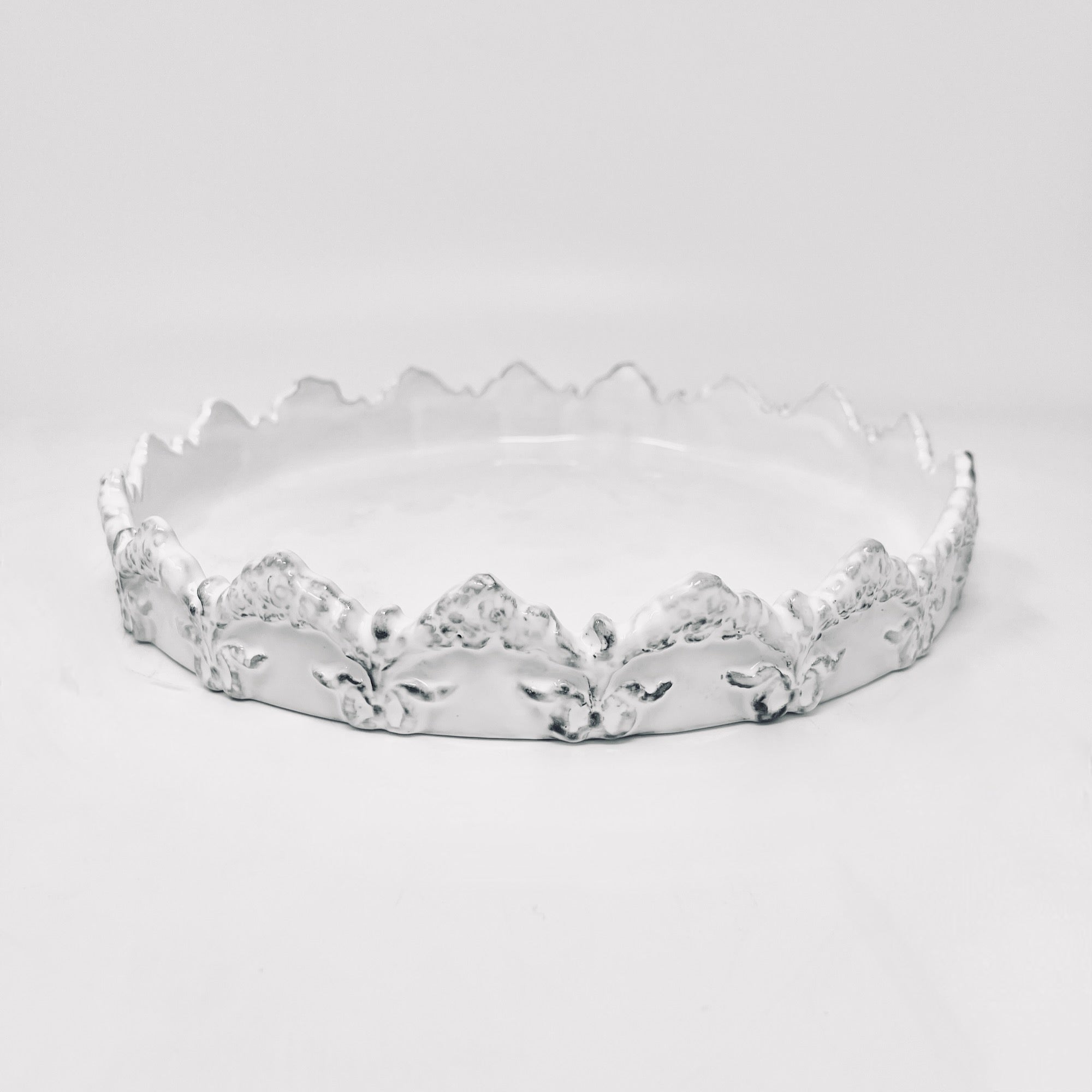 Couronne chiseled floral platter