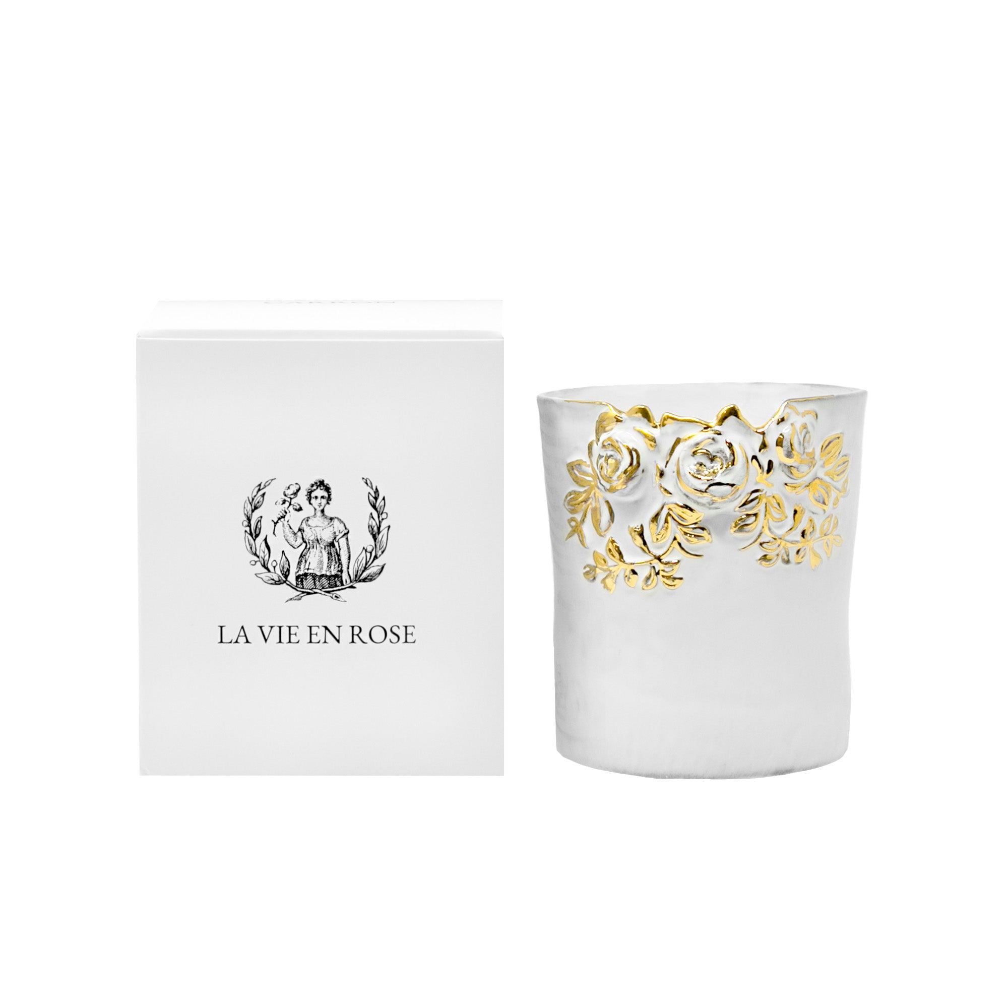 La Vie en Rose gold candle-L (⌀10 H10)-CARRON-Paris